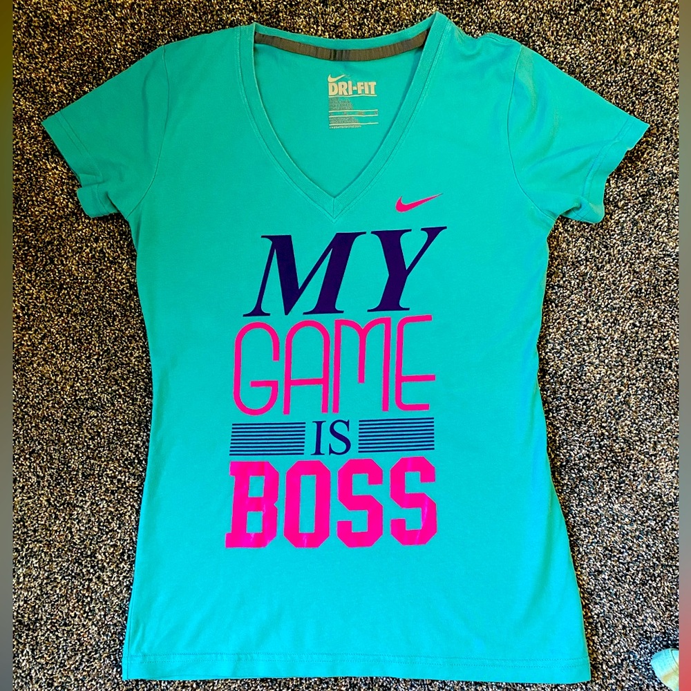 Nike Dri Fit Womens XS Top V- Neck Short Sleeves